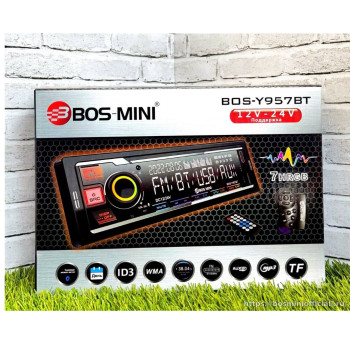 Магнитола 1Din Bos-Mini Bos-Y957BT 12v-24v